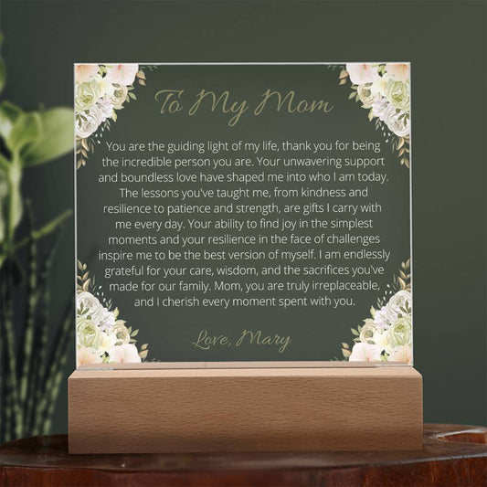 Mom Acrylic Plaque-[Heartfelt Family Gift]