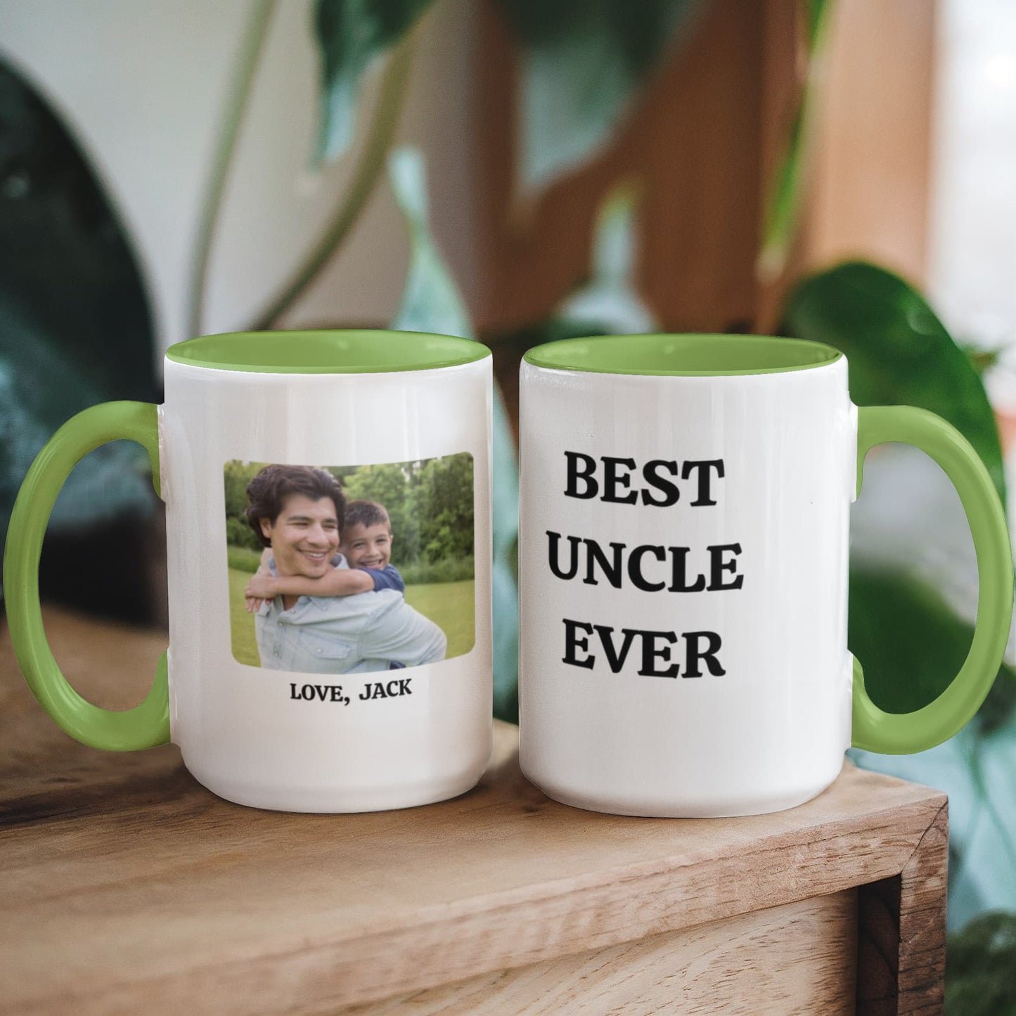 Best Uncle Photo Mug, Custom Coffee Cup, Uncle Gift Idea, Personalized Ceramic Mug, Two Tone Photo Mug, 11oz 15oz, Gift for Him