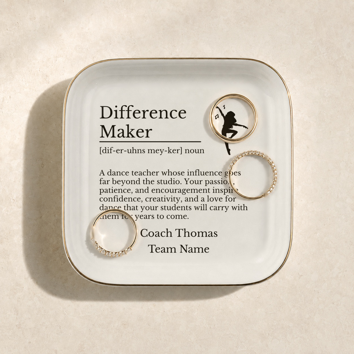 Dance Teacher Jewelry Dish Trinket Tray
