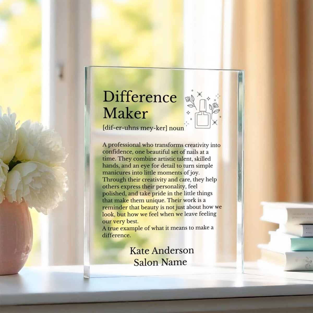 Nail Technician Appreciation Plaque