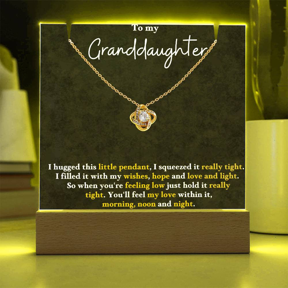 Granddaughter Acrylic Love Knot Necklace Gift Set-[Heartfelt Family Gift]