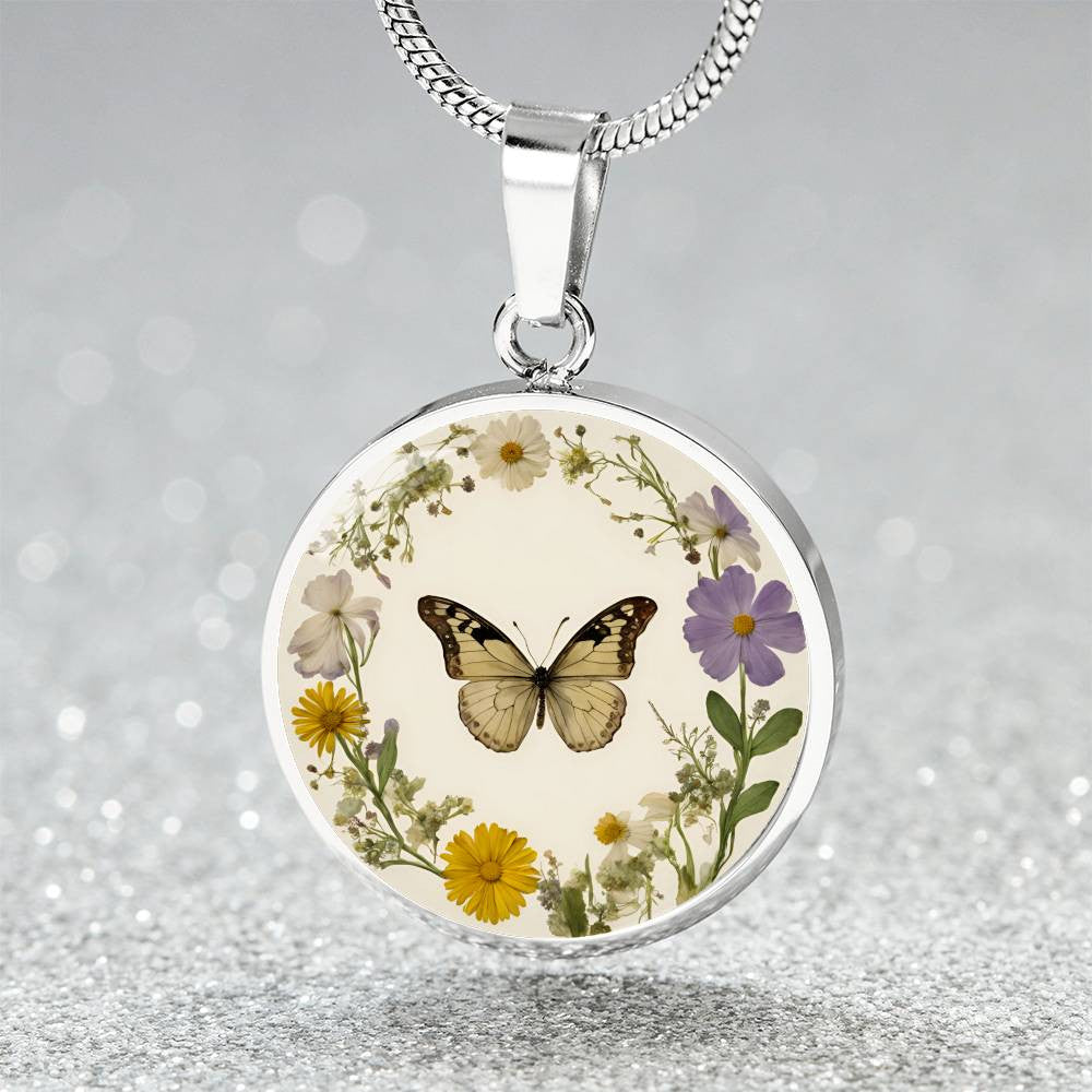 April Birth Month Flower Necklace Daisy and Sweet pea Pendant-[Heartfelt Family Gift]