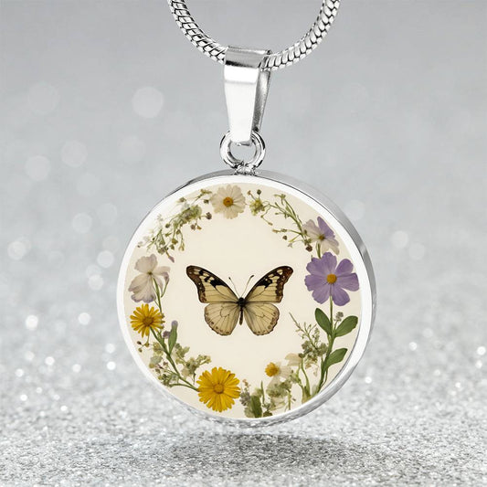 April Birth Month Flower Necklace Daisy and Sweet pea Pendant-[Heartfelt Family Gift]