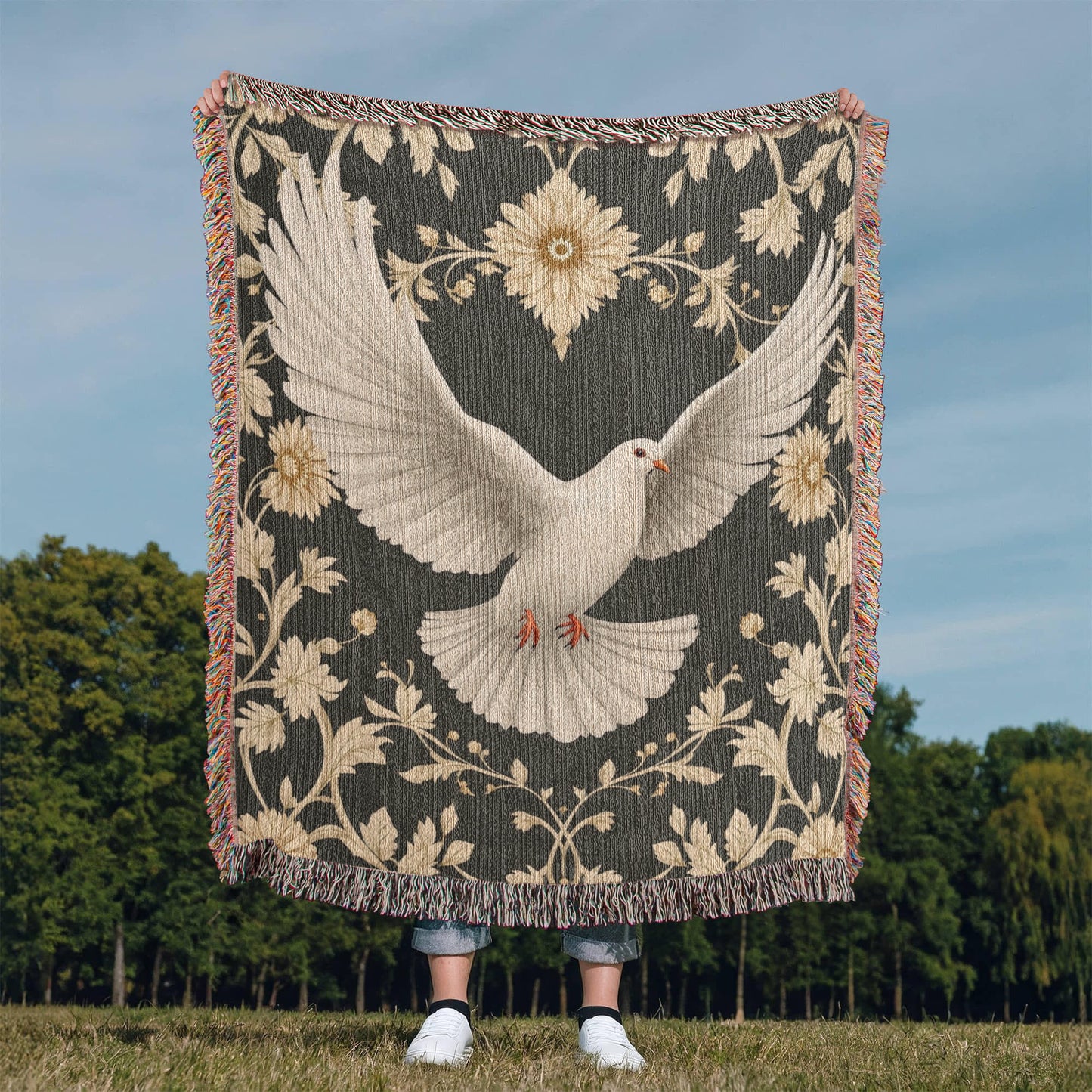 Dove Heirloom Woven Blanket