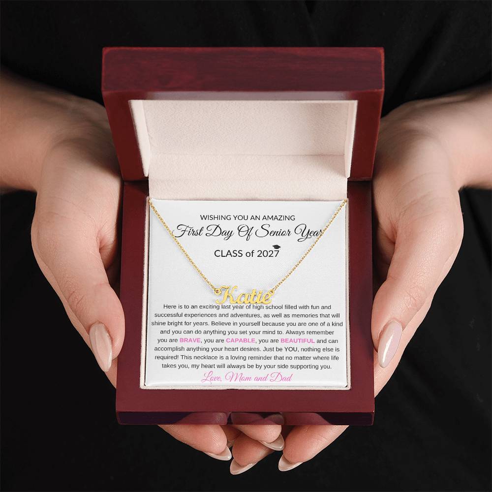 1st Day of Senior Year Class of 2027 Necklace Gift