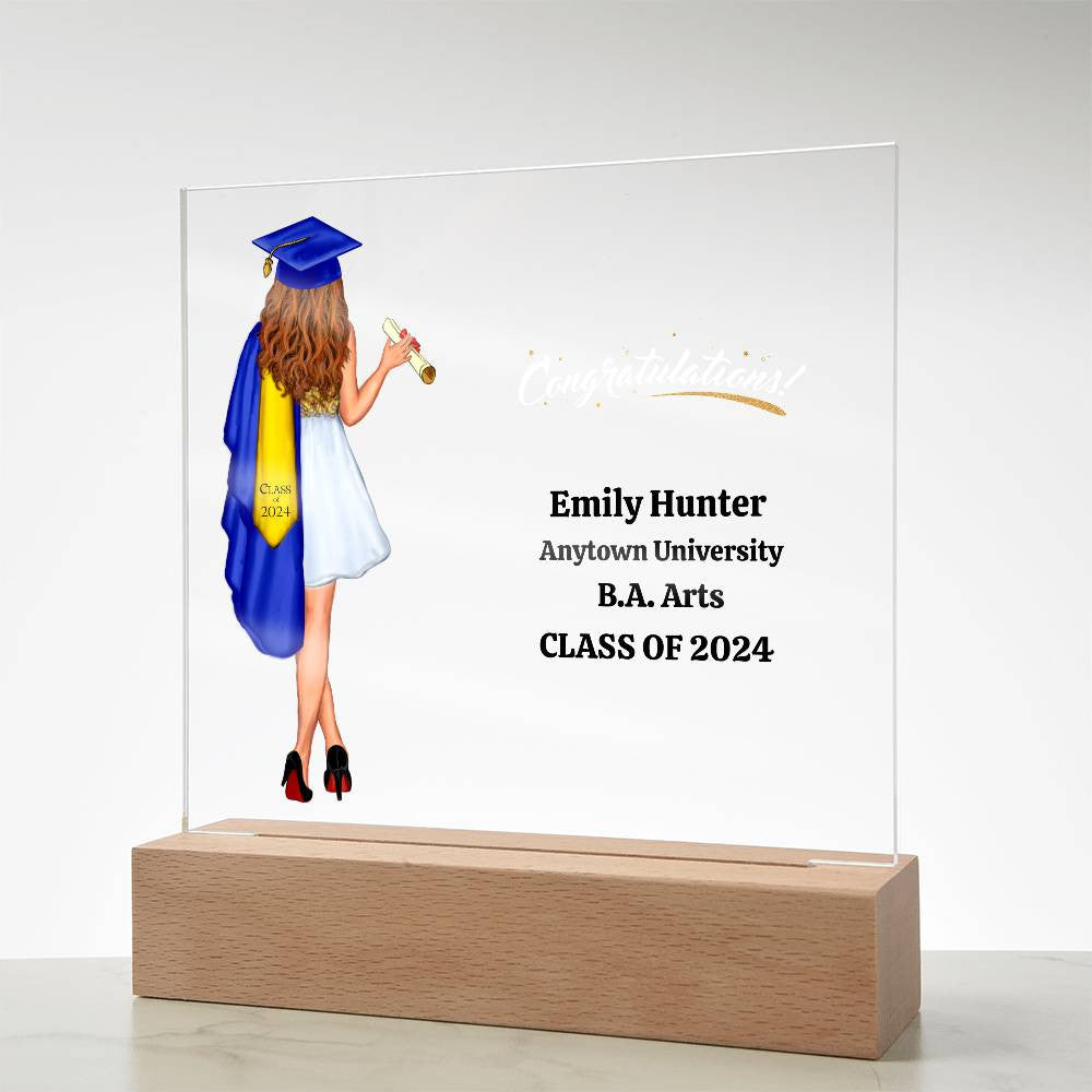 Graduation Acrylic Square Plaque-[Heartfelt Family Gift]