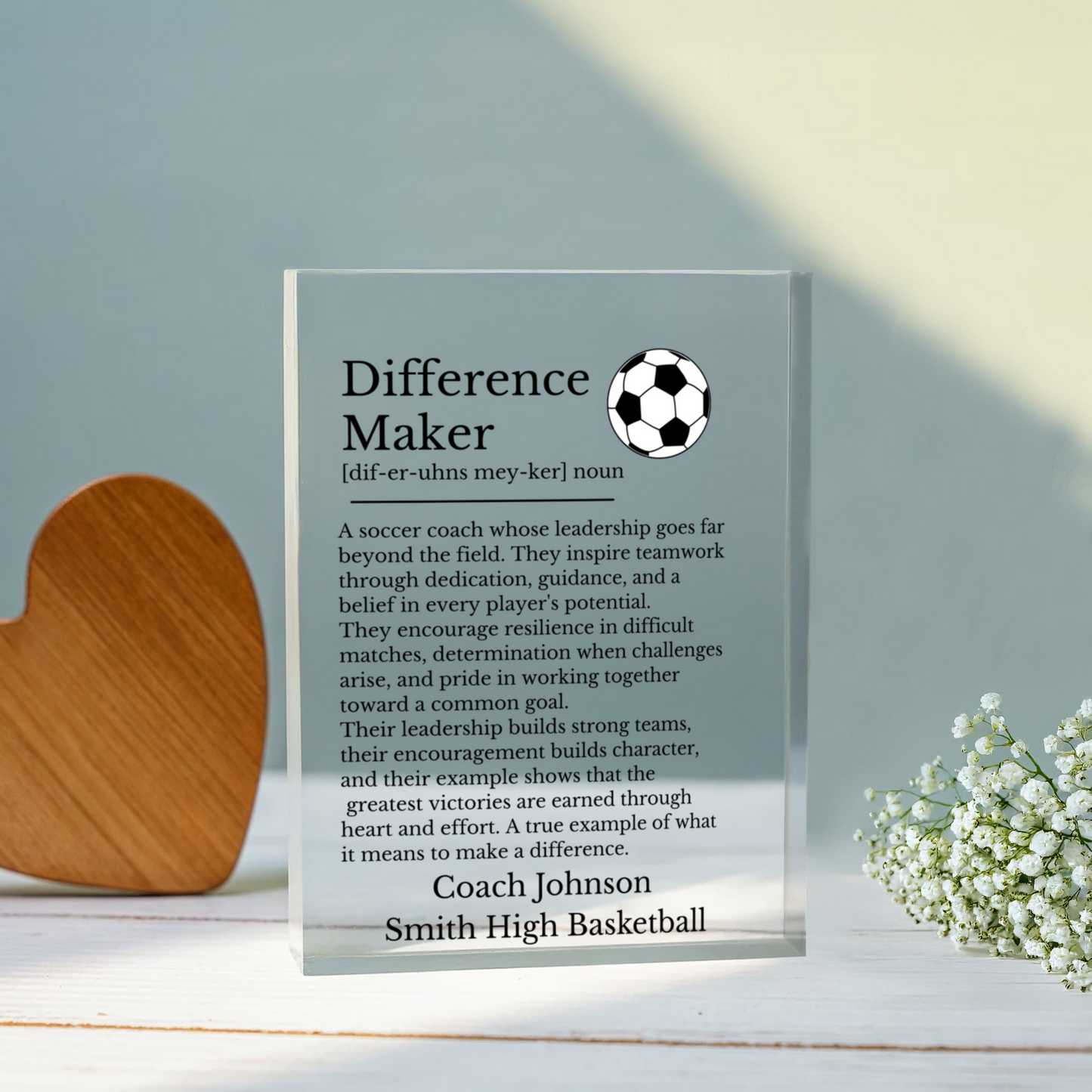 Soccer Coach Difference Maker Plaque