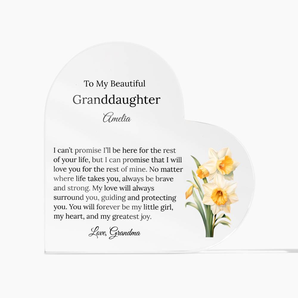 Personalized Granddaughter Acrylic Heart Gift