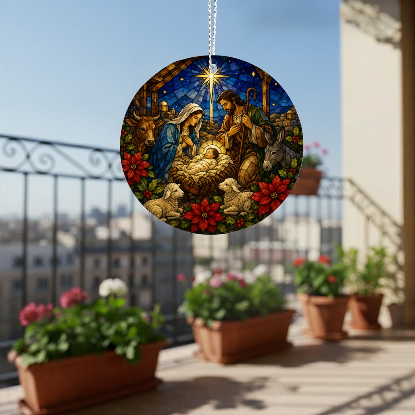 Baby Jesus Nativity Ornament, Christmas Tree Decor, Acrylic Holiday Ornament, Religious Gift, Nativity Scene Ornament