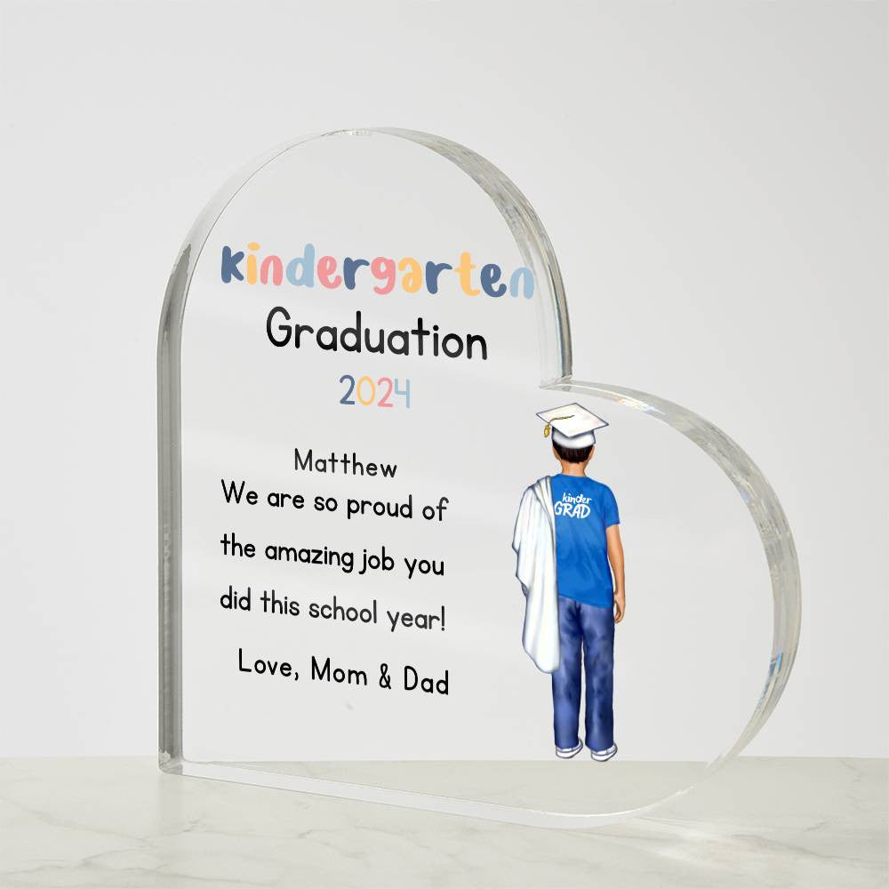 Personalized Kindergarten Graduation Heart Plaque Gift-[Heartfelt Family Gift]