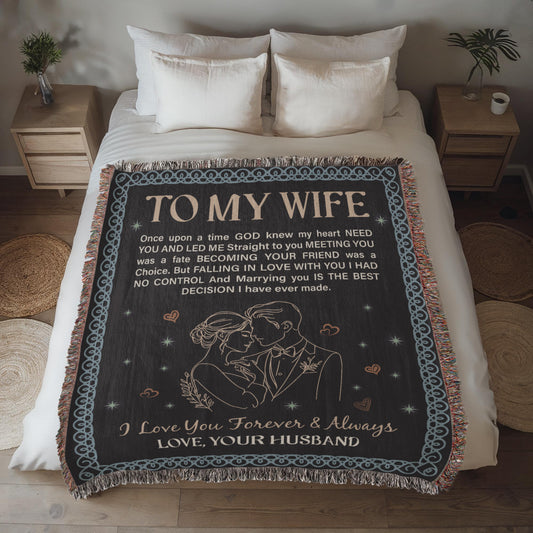 To my wife- Heirloom Woven Blanket 50x60-[Heartfelt Family Gift]
