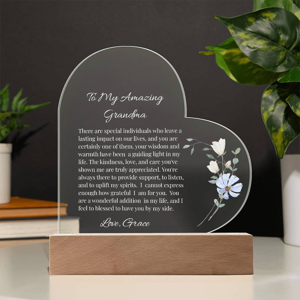 Grandma Acrylic Heart Plaque