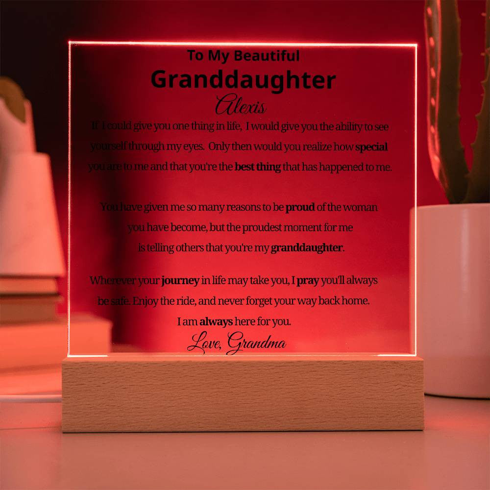 Personalized Granddaughter Plaque from Grandma or Grandpa-[Heartfelt Family Gift]