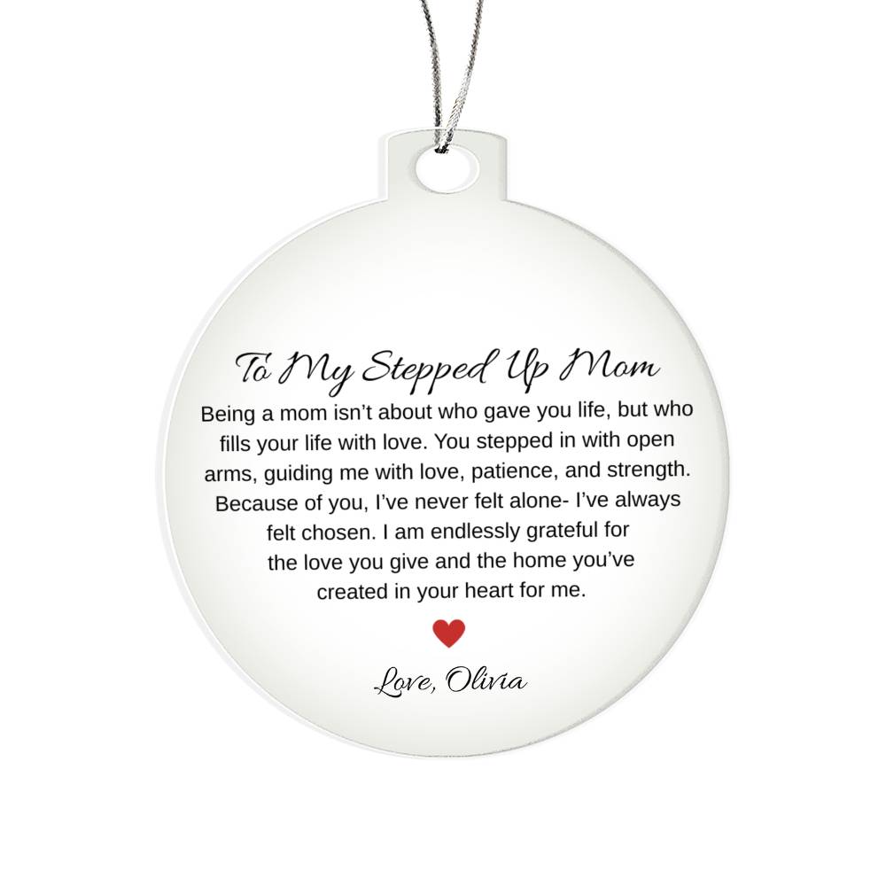 Stepped Up Mom Acrylic Ornament Plaque