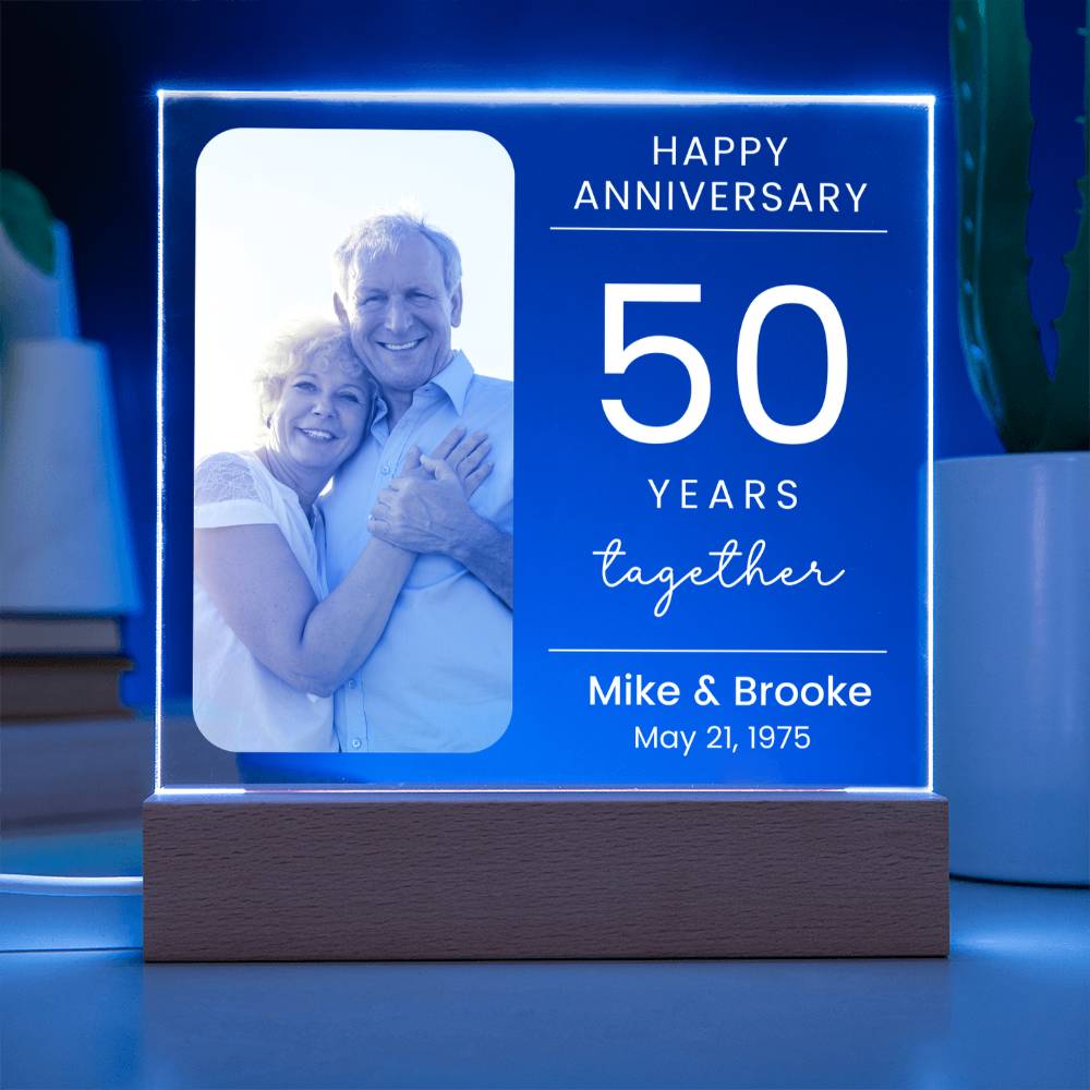 50th Wedding Anniversary Lighted Plaque