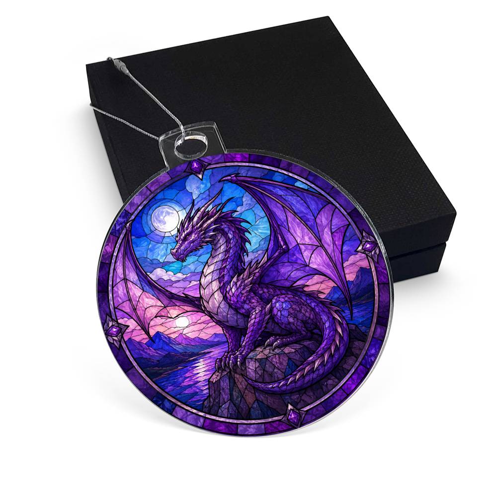 Purple Dragon Christmas Ornament