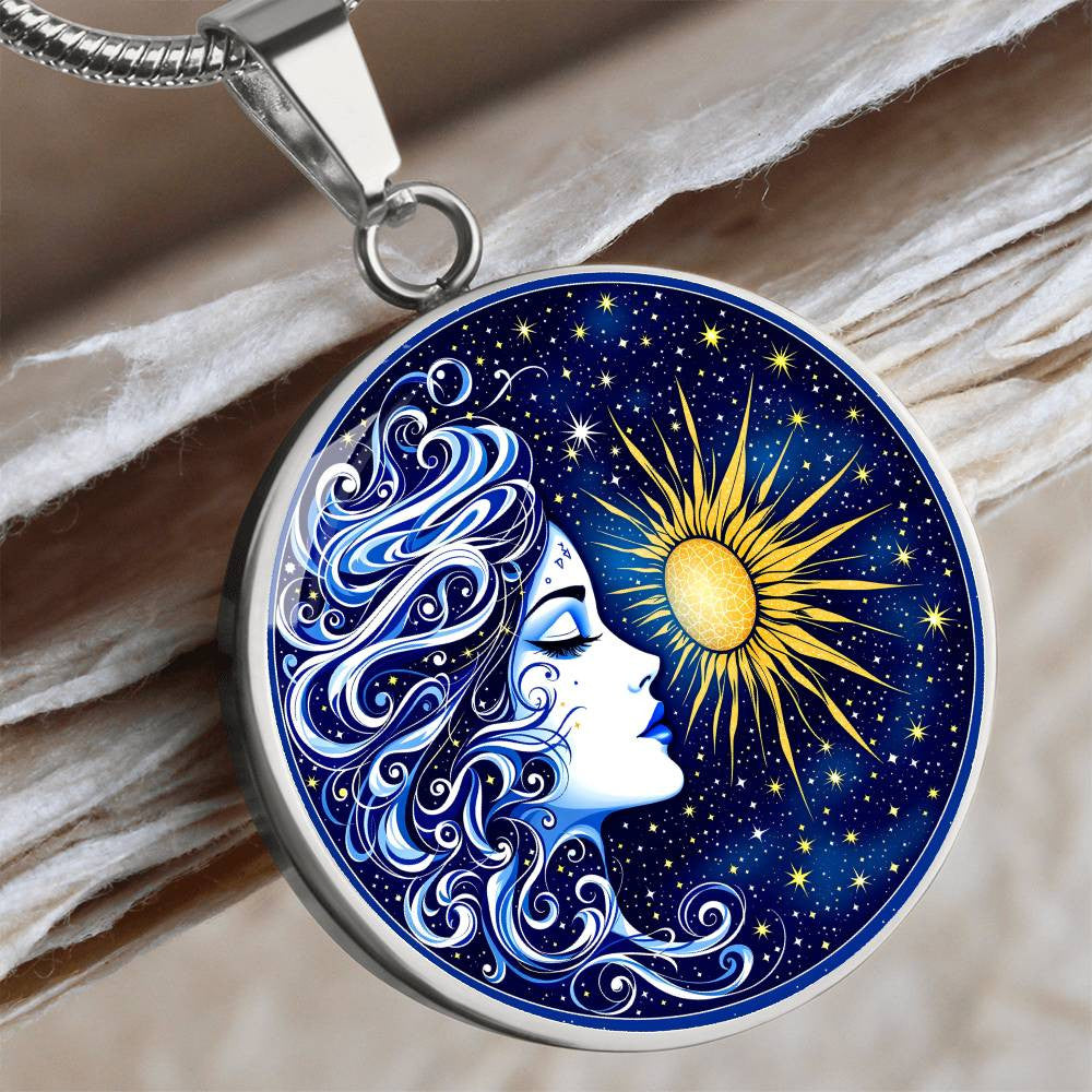 Celestial Sun and Moon Pendant Necklace-[Heartfelt Family Gift]