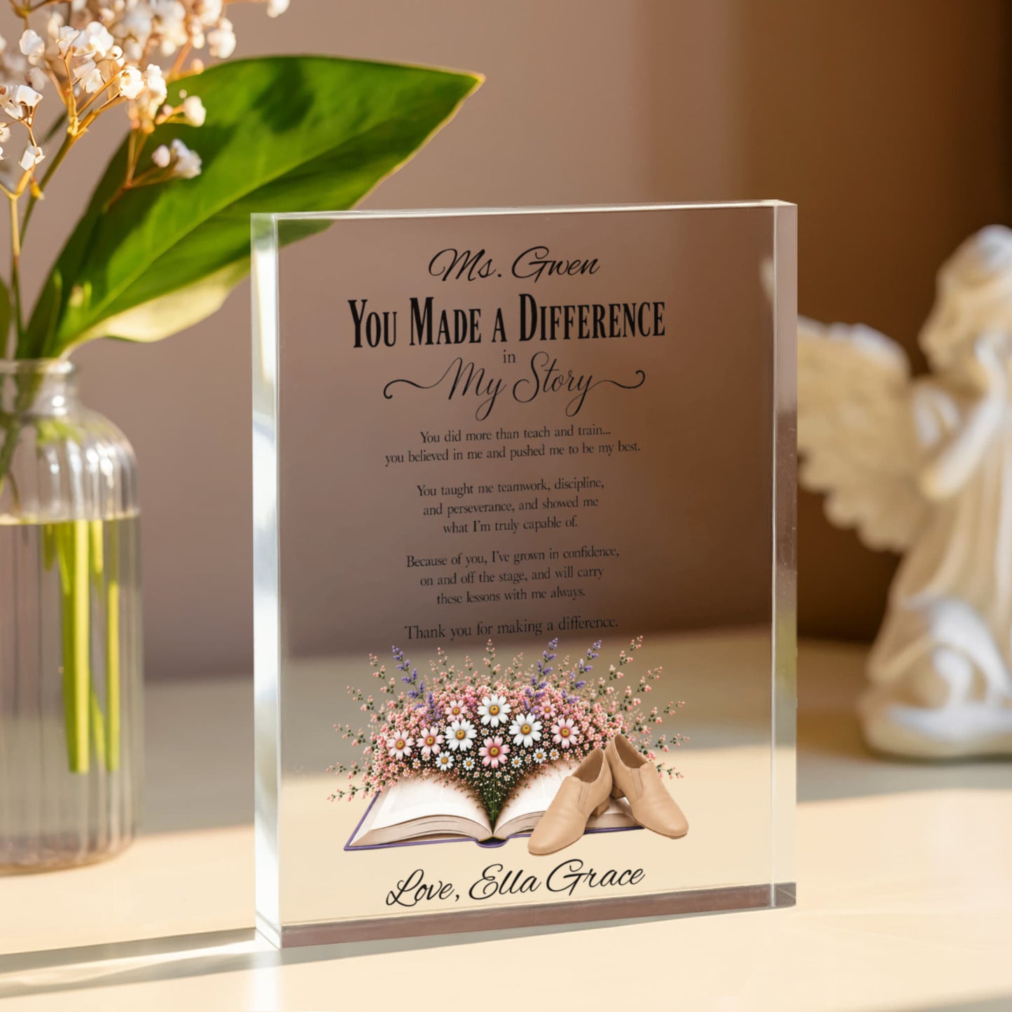 The Difference You Made Dance Teacher Appreciation Plaque