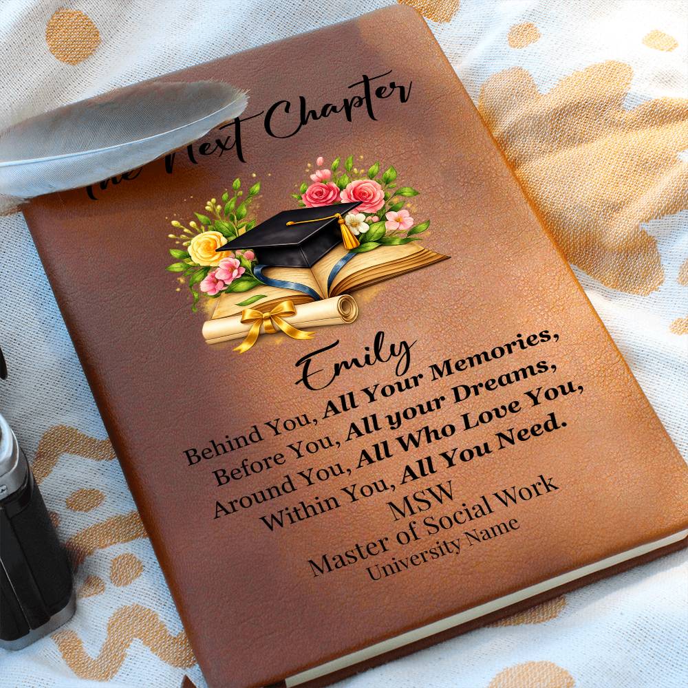 Personalized College Graduation Journal Gift for Masters In Social Work MSW LCSW