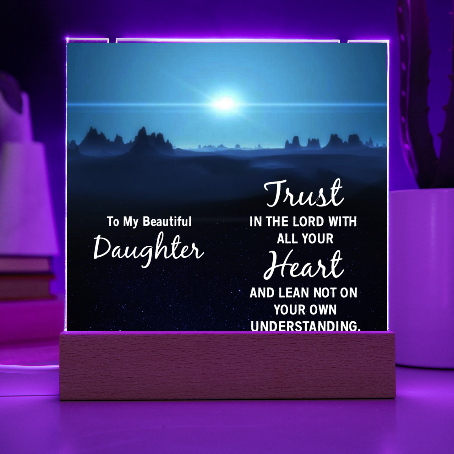 Daughter Trust in the Lord Religious Plaque & Cross Gift Set-[Heartfelt Family Gift]