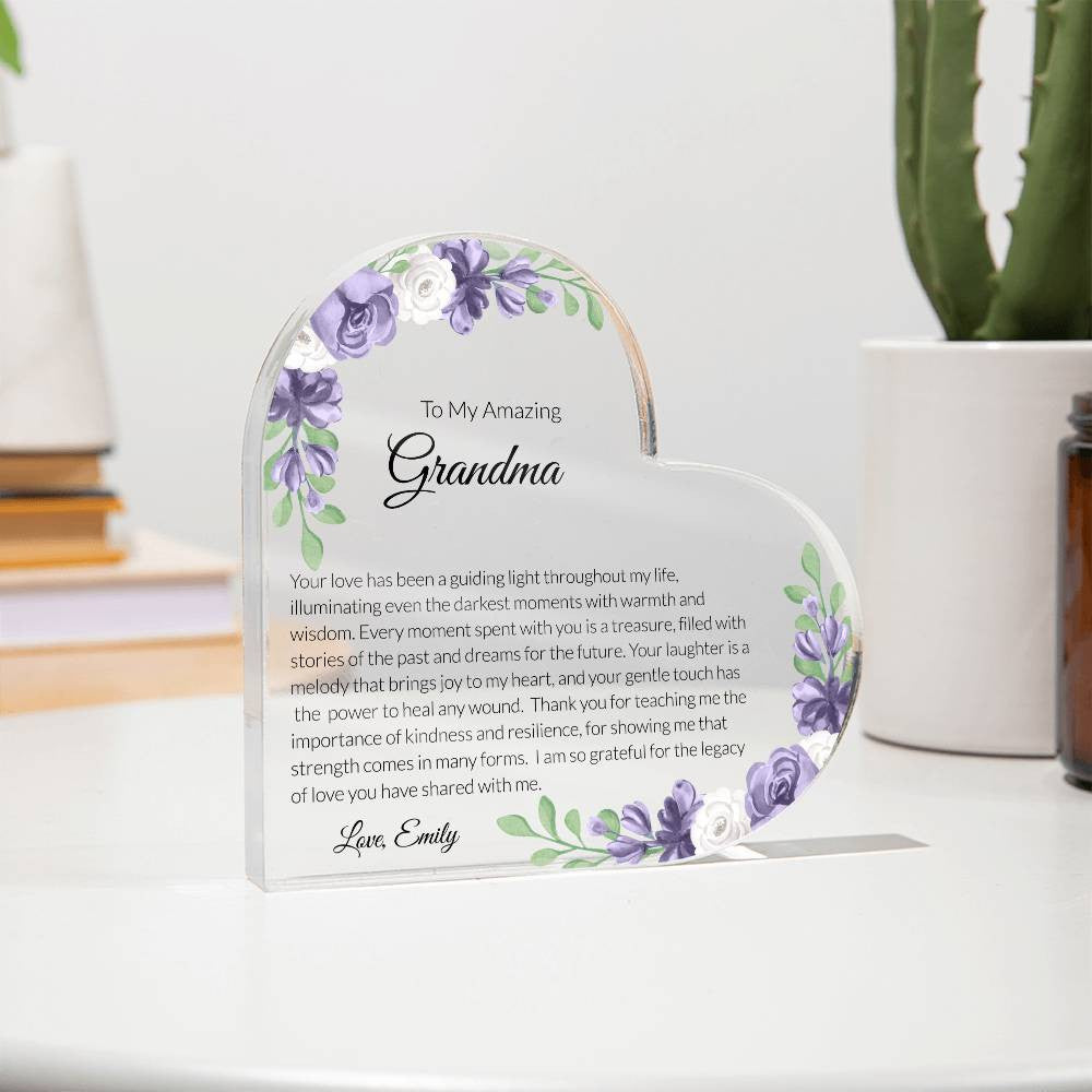 Grandma Acrylic Heart Plaque
