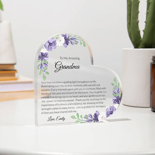 Grandma Acrylic Heart Plaque