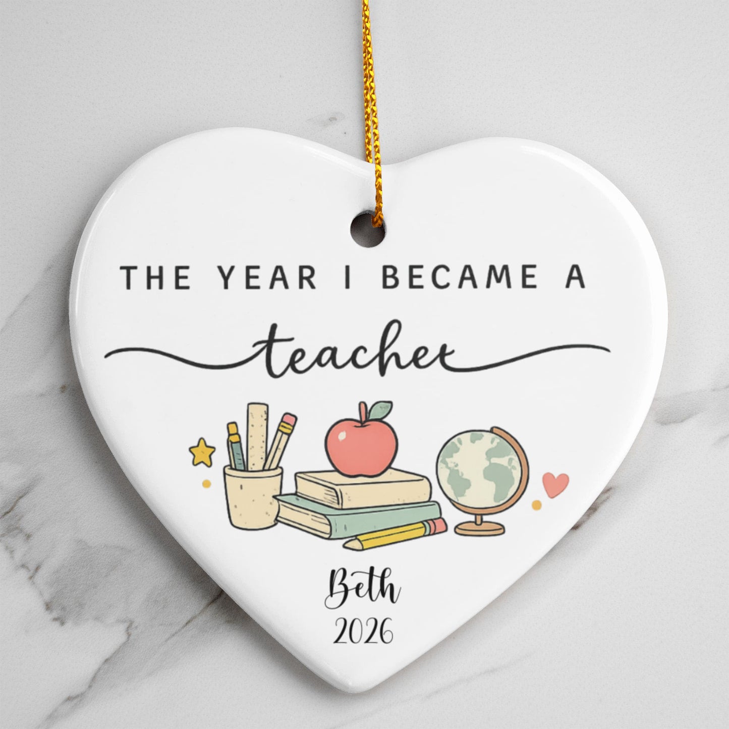 1st Christmas As A Teacher Ornament