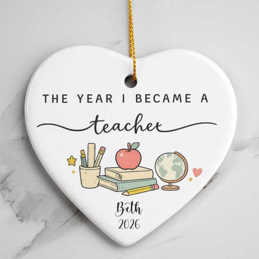 1st Christmas As A Teacher Ornament