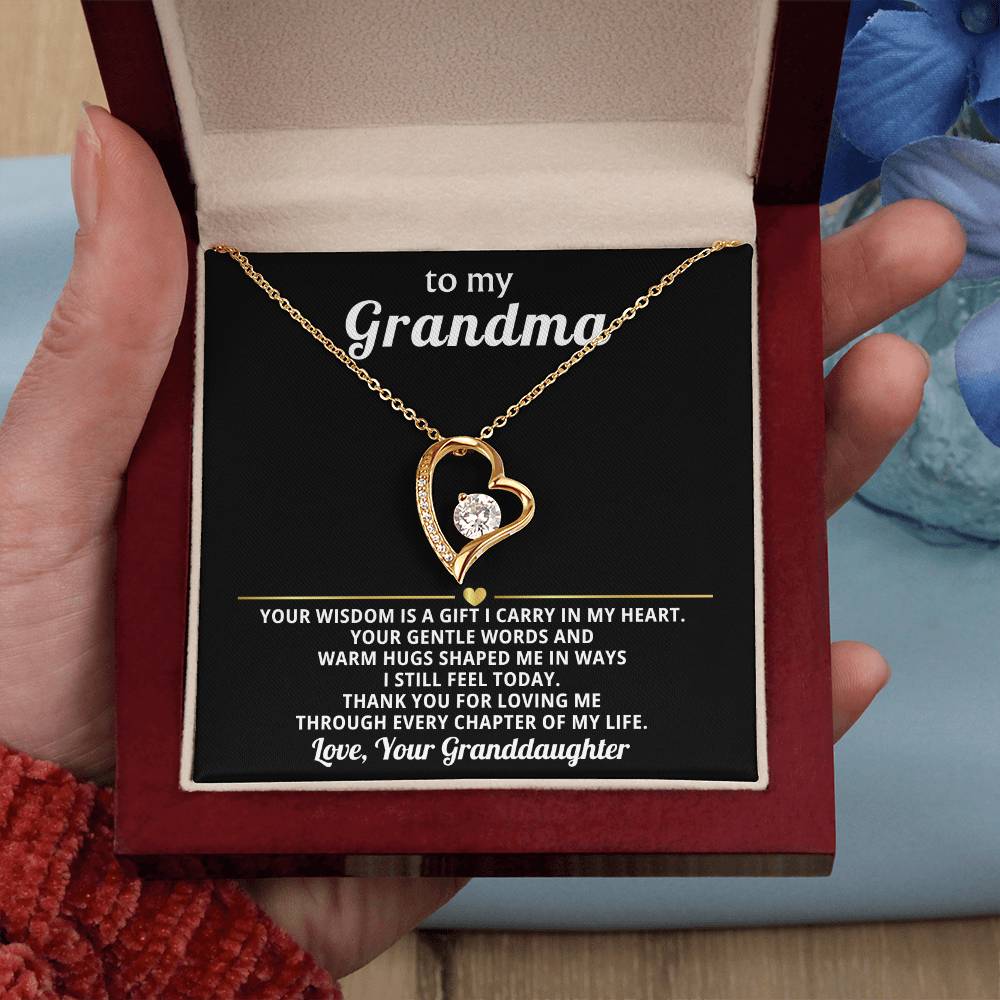 To My Grandma Necklace Gift from Granddaughter or Grandson