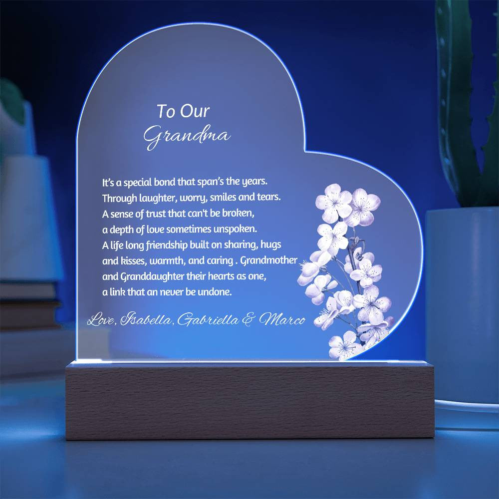 Grandmother LED Heart Plaque from Grandkids