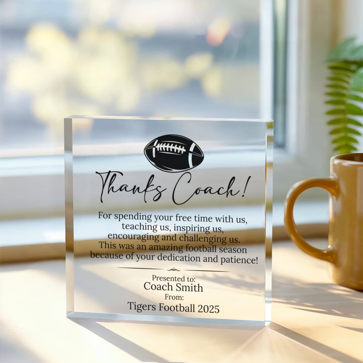 Football Coach Appreciation Plaque
