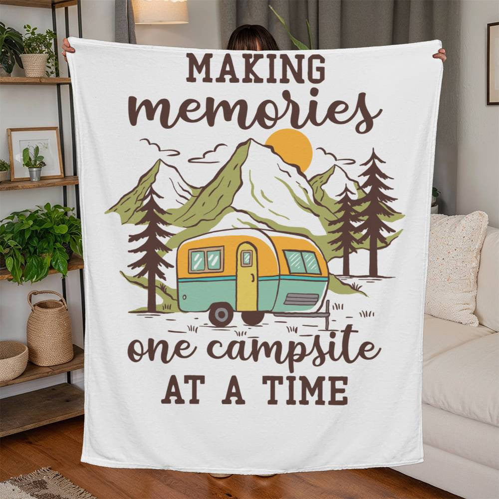 Camping Jersey Fleece Blanket-[Heartfelt Family Gift]