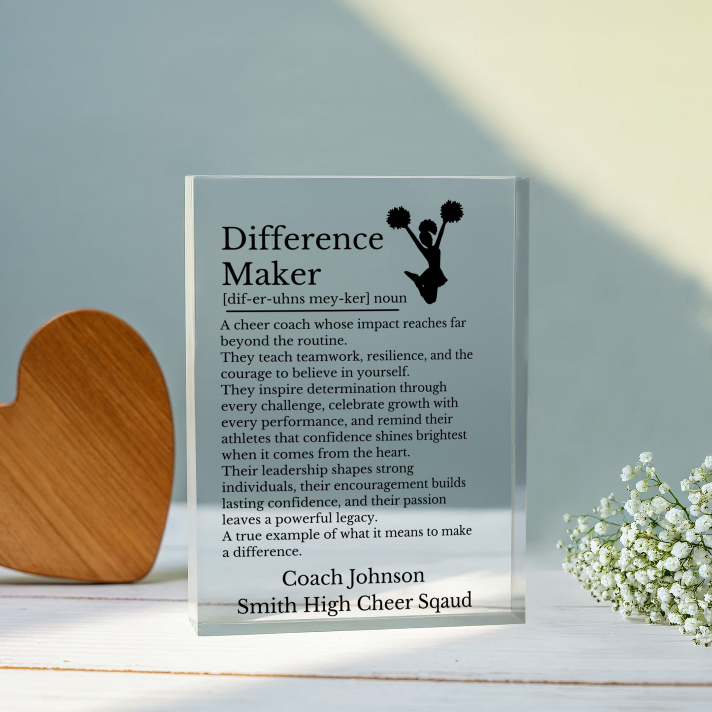 Cheer Coach Difference Maker Plaque