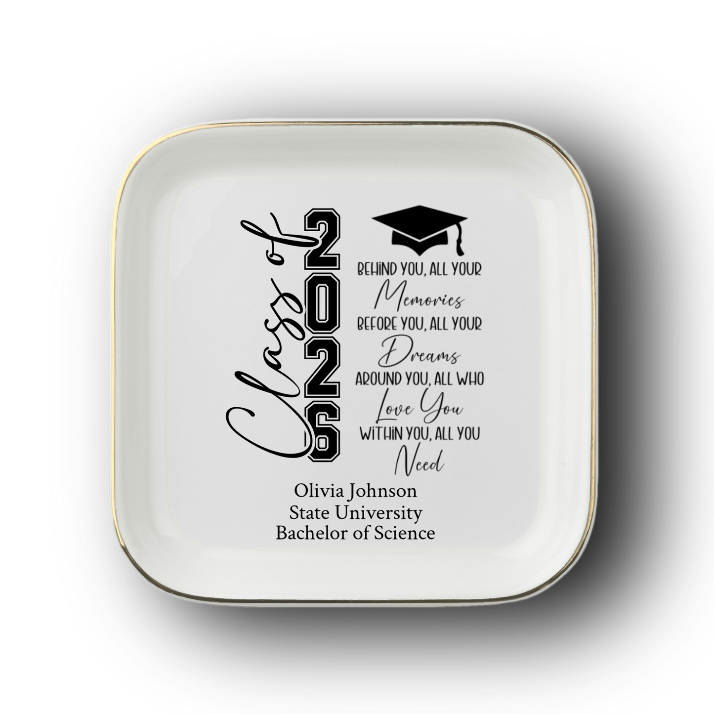 Class of 2026 2027 Jewelry Dish Graduation Gift