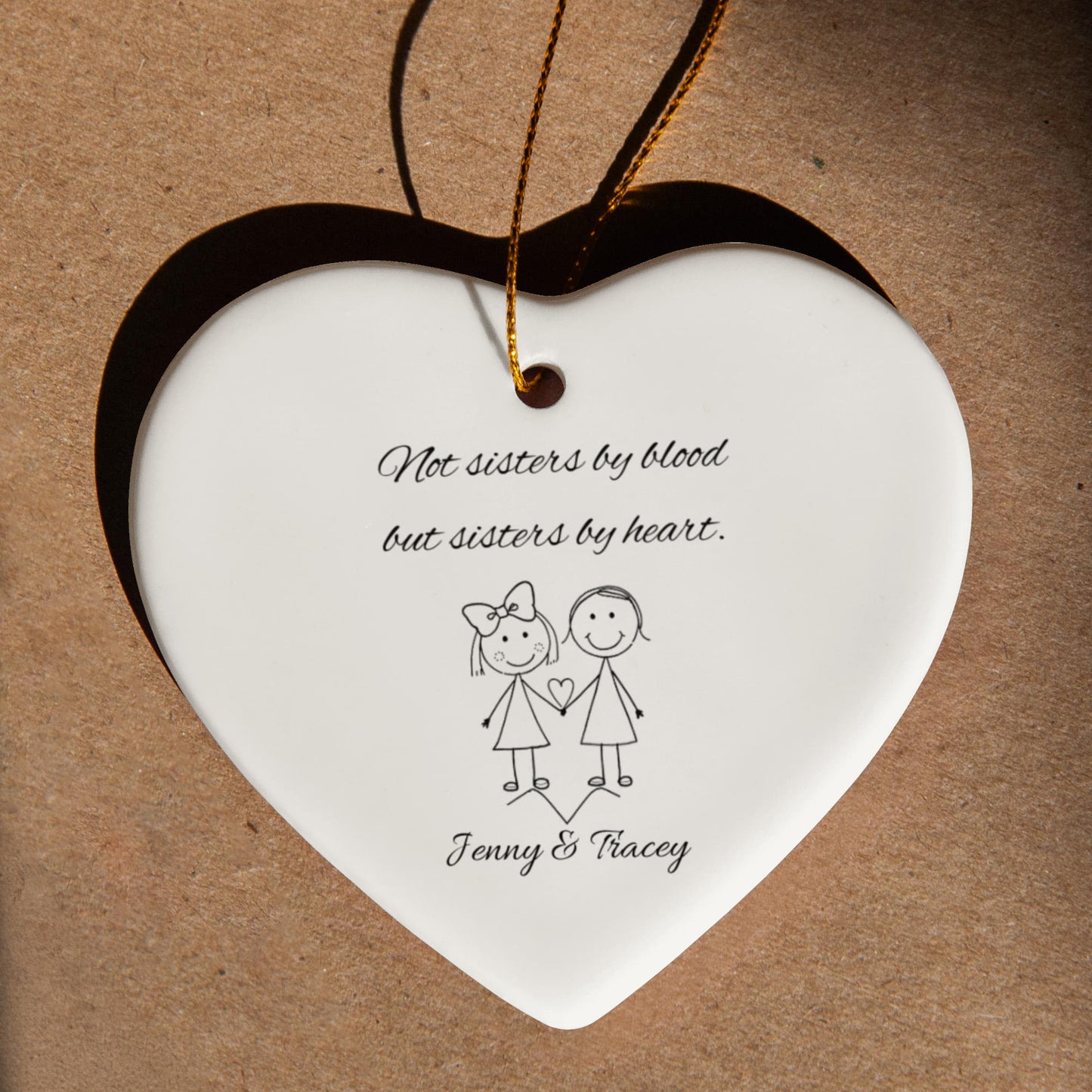 Soul Sister Best Friend Ceramic Heart Ornament