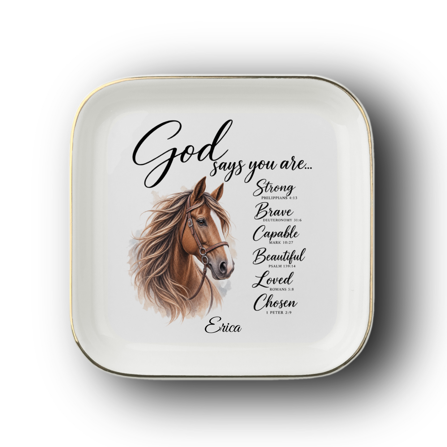 Horse Bible Verse Jewelry Dish