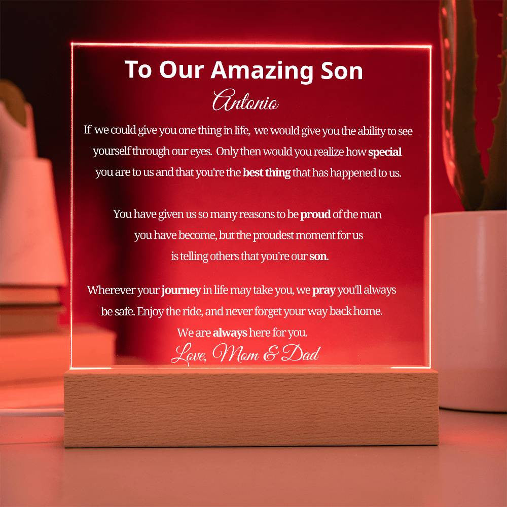 Son Plaque Gift from Mom and Dad-[Heartfelt Family Gift]