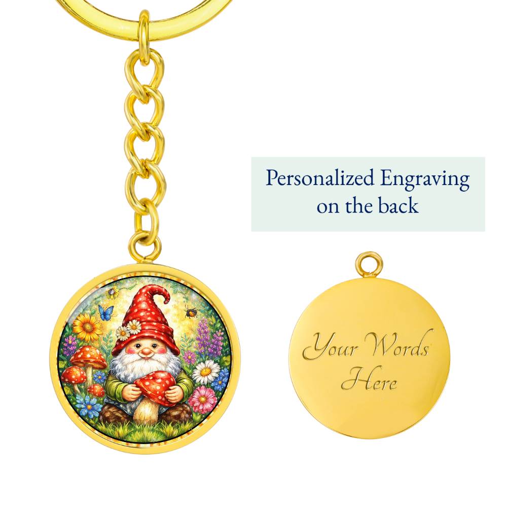 Garden Gnome Personalized Engraved Necklace Bracelet or Keychain