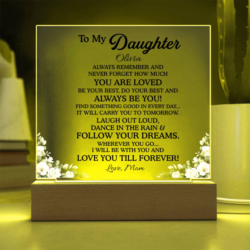 Daughter Light Up Acrylic Plaque