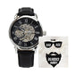Badass Bearded Hubby Men's Openwork Watch with Lighted Gift Box-[Heartfelt Family Gift]