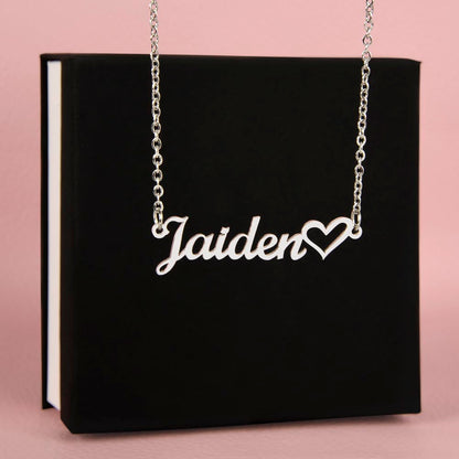 Ballerina Name Necklace with Heart-[Heartfelt Family Gift]