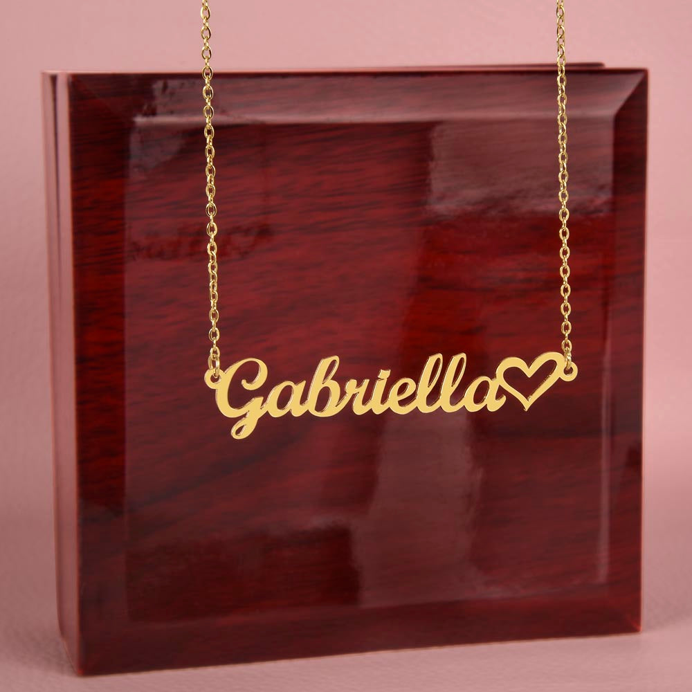 Ballerina Name Necklace with Heart-[Heartfelt Family Gift]