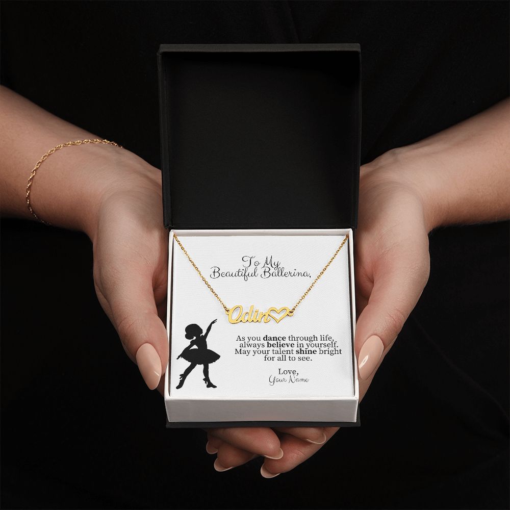 Personalized Ballerina Name Necklace with Heart Dance Gift-[Heartfelt Family Gift]