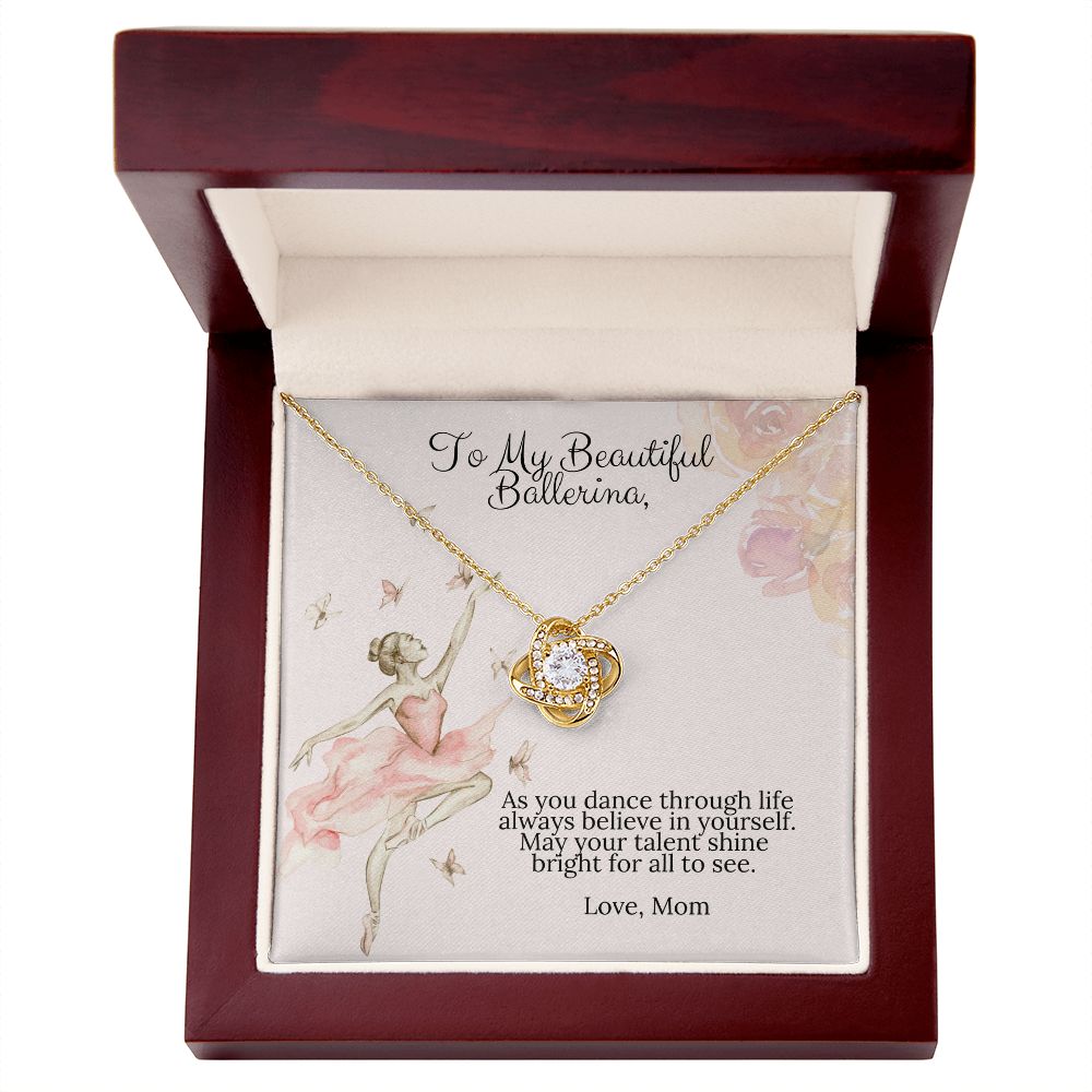 Ballerina Necklace - Dance Recital Gift From Mom -Love Knot-[Heartfelt Family Gift]
