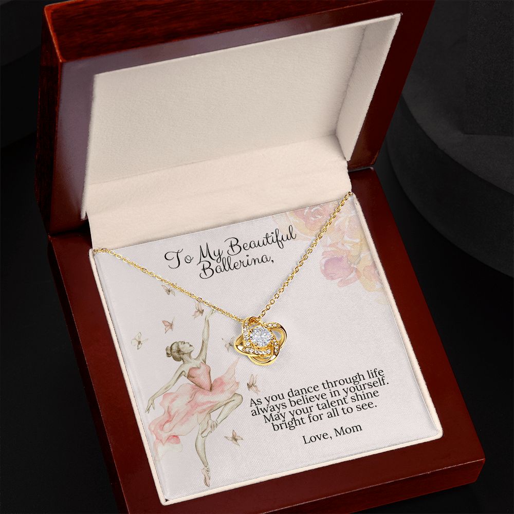 Ballerina Necklace - Dance Recital Gift From Mom -Love Knot-[Heartfelt Family Gift]
