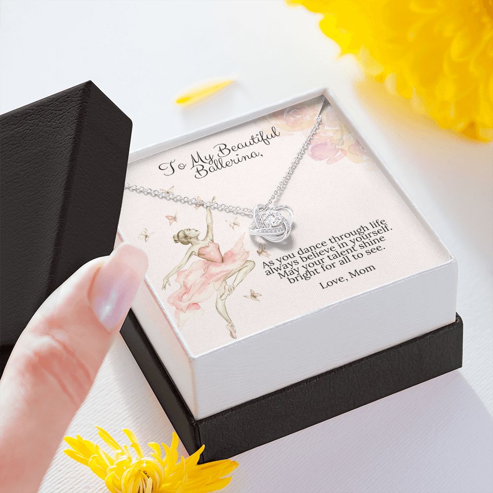 Ballerina Necklace - Dance Recital Gift From Mom -Love Knot-[Heartfelt Family Gift]