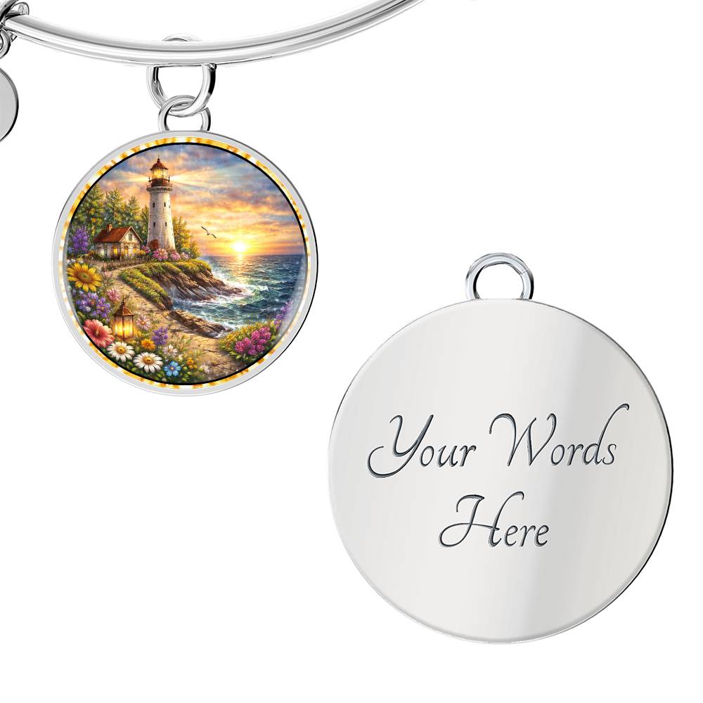 Lighthouse Personalized Engraved Necklace Bracelet or Keychain