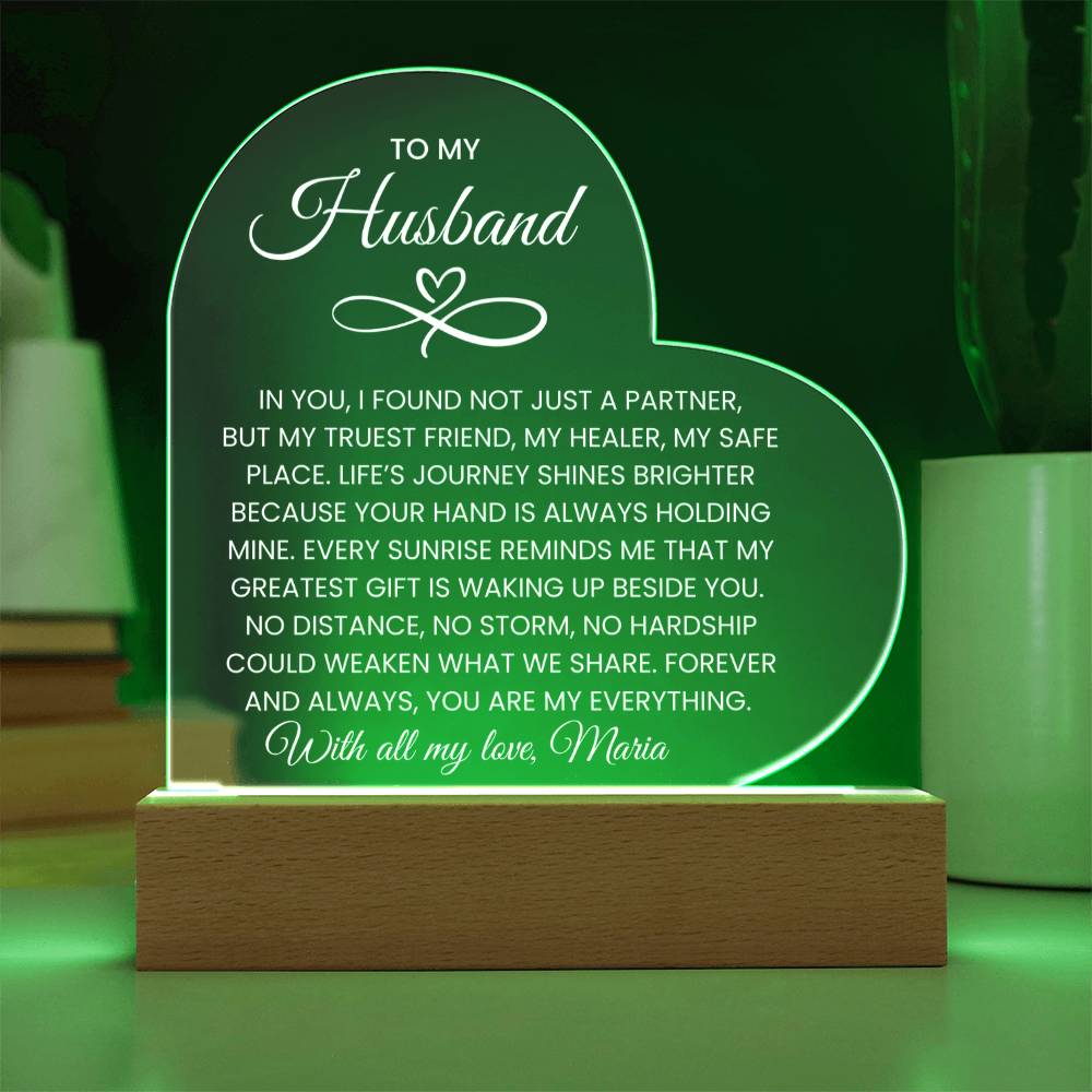 Husband Infinity Heart Acrylic Plaque