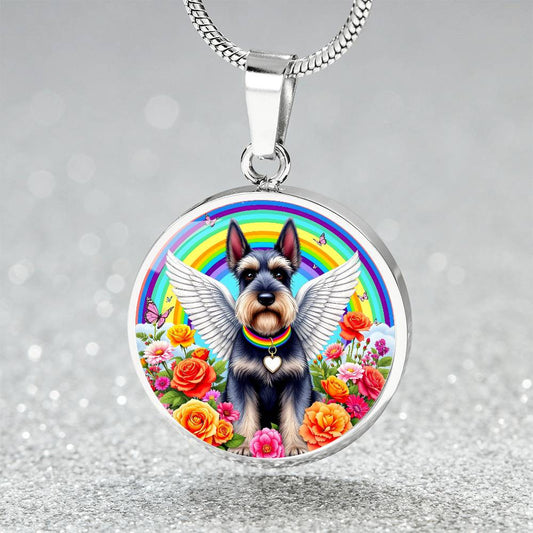 Snauzer Dog Pendant Necklace - Engraved Memorial Rainbow Bridge-[Heartfelt Family Gift]