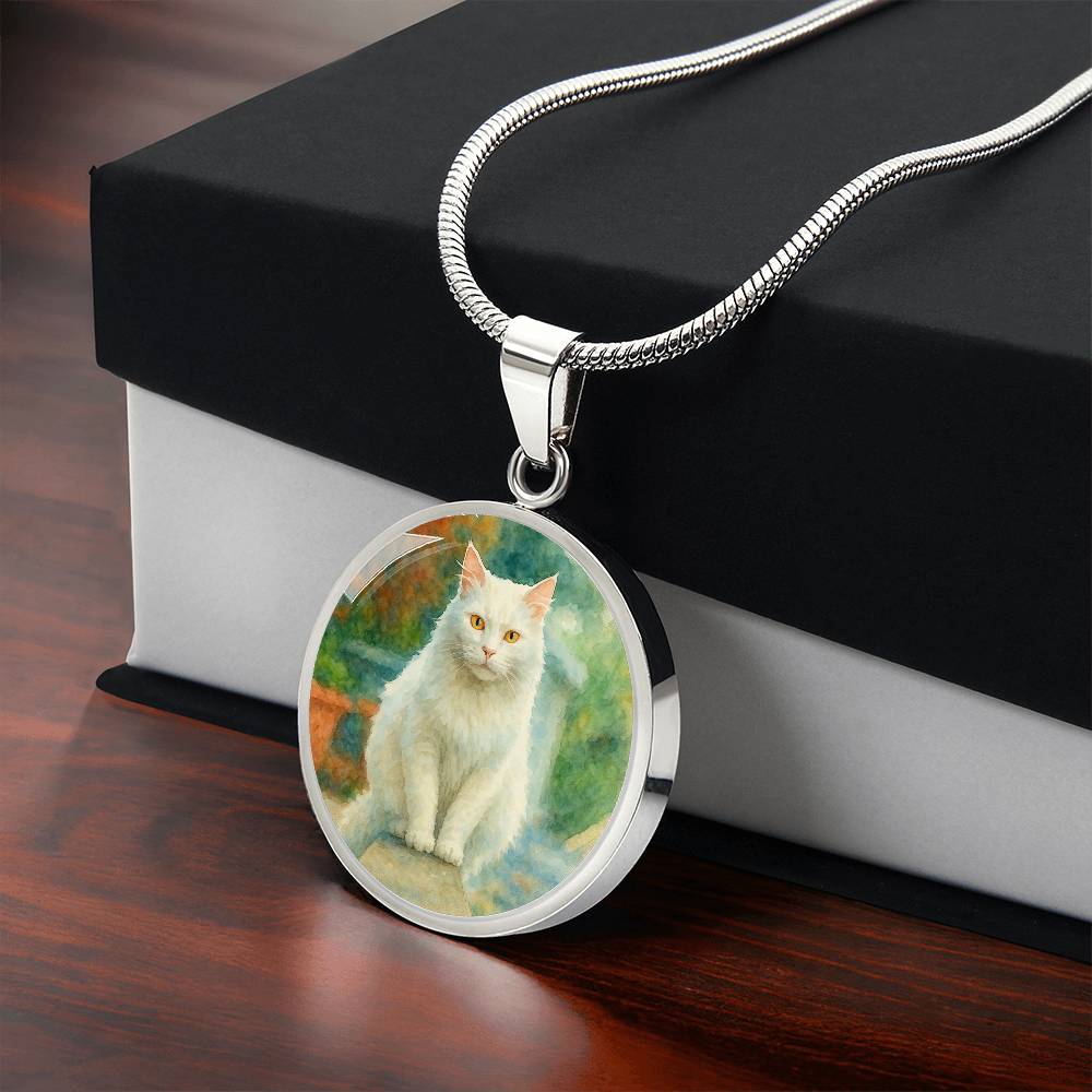 Personalized Watercolor Dog Portrait Necklace with Engraving